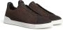 Ermenegildo Zegna Leren Sneakers Triple Stitch Design Brown Heren - Thumbnail 2