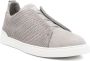 Ermenegildo Zegna Leren Sneakers Triple Stitch Design Gray Heren - Thumbnail 4