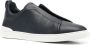 Ermenegildo Zegna Leren Triple Stitch Sneakers Blue Heren - Thumbnail 4