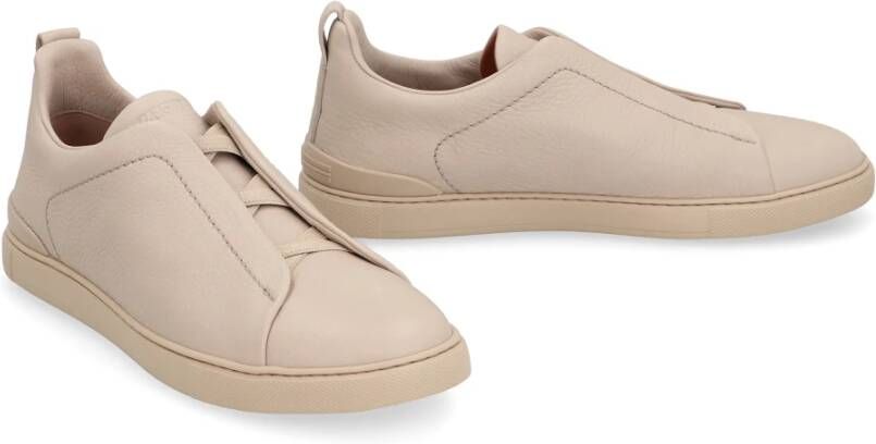 Ermenegildo Zegna Stijlvolle leren sneakers Beige Heren