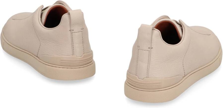 Ermenegildo Zegna Stijlvolle leren sneakers Beige Heren