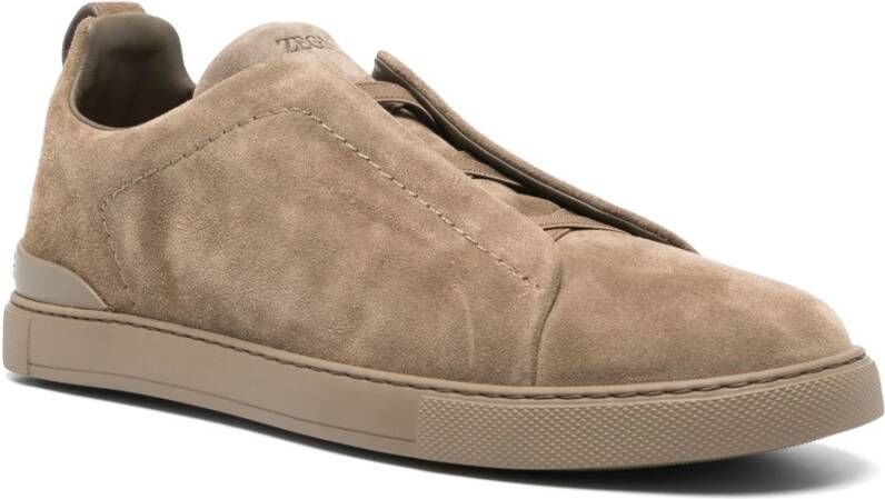 Ermenegildo Zegna Suede Triple Stitch Sneakers Green Heren