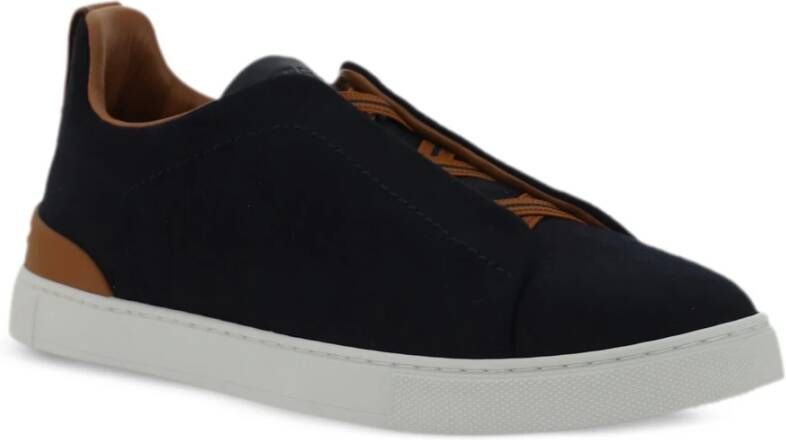 Ermenegildo Zegna Zwarte Triple Stitch Sneakers Black Heren