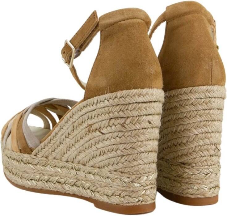 Espadrilles Bruine Platte Schoenen Brown Dames