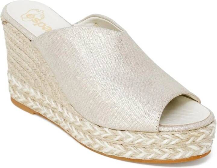 Espadrilles Gouden Blokhak Sleehakken Yellow Dames