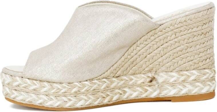 Espadrilles Gouden Blokhak Sleehakken Yellow Dames