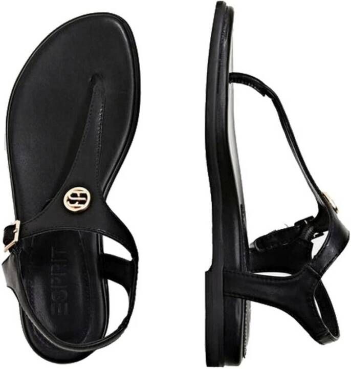 Esprit Zwarte Casual Open Platte Sandalen Black Dames