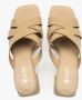 Estro Dames Beige Leren Blokhak Sandalen Er00114729 Beige Dames - Thumbnail 5