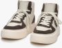 Estro Beige-bruine hoge sneakers voor dames gemaakt van premium Italiaans echt leer en velours Beige Dames - Thumbnail 3