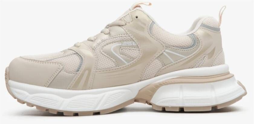 Estro Dames Beige & Witte Sneakers met Gouden Details ES 8 Er00114673 Multicolor Dames