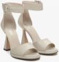 Estro Dames Beige Hakken Enkelband Leren Sandalen Er00112990 Beige Dames - Thumbnail 2