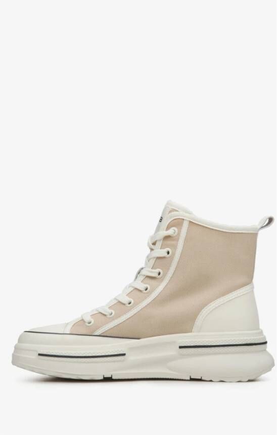 Estro Dames Beige High-Top Sneakers gemaakt van Zacht Textiel ES 8 Er00114604 Beige Dames