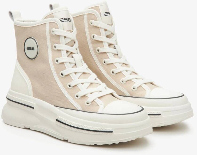 Estro Dames Beige High-Top Sneakers gemaakt van Zacht Textiel ES 8 Er00114604 Beige Dames