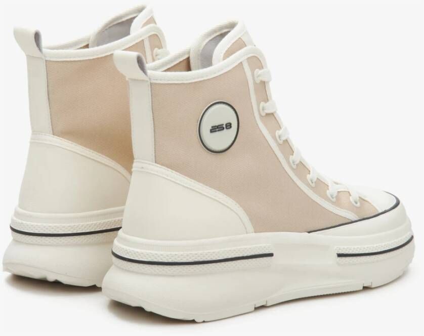 Estro Dames Beige High-Top Sneakers gemaakt van Zacht Textiel ES 8 Er00114604 Beige Dames