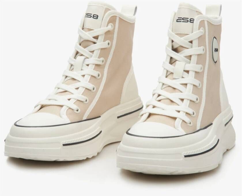 Estro Dames Beige High-Top Sneakers gemaakt van Zacht Textiel ES 8 Er00114604 Beige Dames