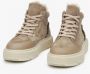 Estro Beige Hoge Winter Sneakers voor Dames gemaakt van Velours & Bont Beige Dames - Thumbnail 3