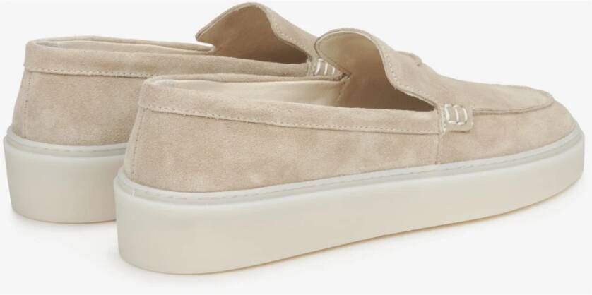 Estro Dames Beige Loafers gemaakt van Echt Italiaans Velours Er00114885 Beige Dames