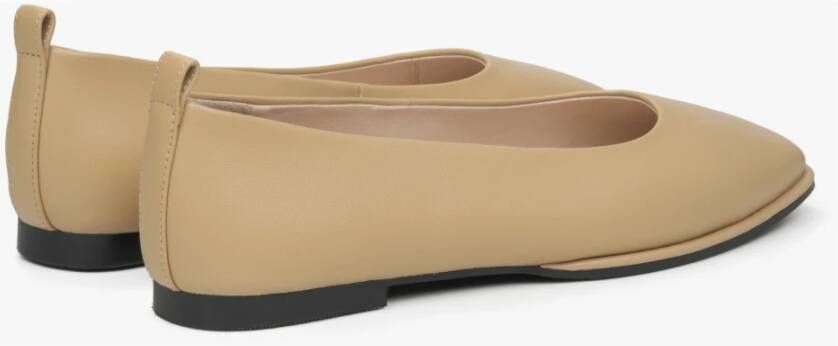 Estro Dames Beige Leren Ballet Flats Er00115273 Beige Dames