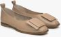 Estro Dames Beige Leren Ballet Flats met Decoratieve Versiering Beige Dames - Thumbnail 2