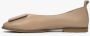 Estro Dames Beige Leren Ballet Flats met Decoratieve Versiering Beige Dames - Thumbnail 3