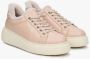 Estro Beige Leren Bont Winter Sneakers Beige Dames - Thumbnail 2