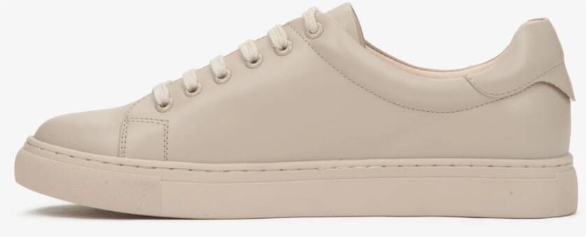 Estro Beige Leren Lage Sneakers voor Dames Beige Dames