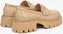 Estro Dames Beige Leren Loafers Er00113814 Beige Dames - Thumbnail 4