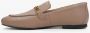 Estro Dames Beige Leren Penny Loafers met een Zilveren Ketting Er00114571 Beige Dames - Thumbnail 6