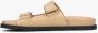 Estro Dames Beige Leren Slides met Verstelbare Dikke Banden Er00114727 Beige Dames - Thumbnail 2