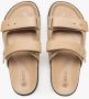 Estro Dames Beige Leren Slides met Verstelbare Dikke Banden Er00114727 Beige Dames - Thumbnail 5