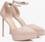 Estro Dames Beige Platform Pumps met Enkelband Er00115853 Beige Dames - Thumbnail 2