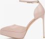 Estro Dames Beige Platform Pumps met Enkelband Er00115853 Beige Dames - Thumbnail 3