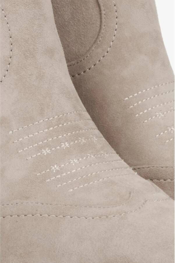 Estro Beige Velours Cowboylaarzen voor Dames Beige Dames