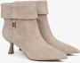 Estro Beige Velours Enkellaarsjes met Lage Hak voor Dames Beige Dames - Thumbnail 2