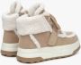 Estro Beige Velours Enkellaarzen voor Dames voor de Winter met Wollen Voering Beige Dames - Thumbnail 5