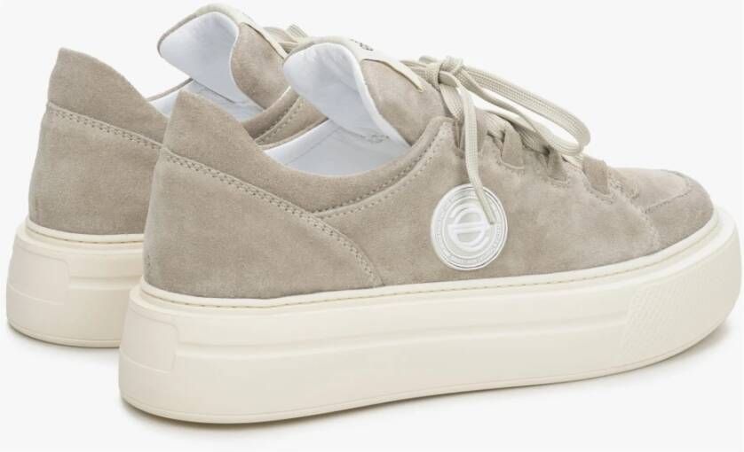 Estro Dames Beige Velours Lage Sneakers Er00114568 Beige Dames