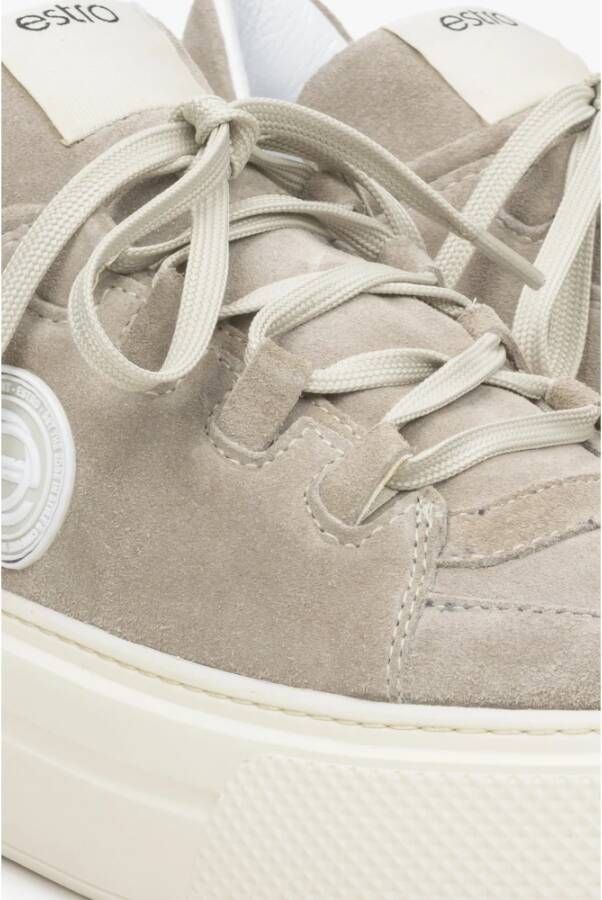 Estro Dames Beige Velours Lage Sneakers Er00114568 Beige Dames