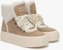 Estro Beige Winter Enkellaarzen voor Dames gemaakt van Echt Velours ES8 Er00115189 Beige Dames - Thumbnail 2