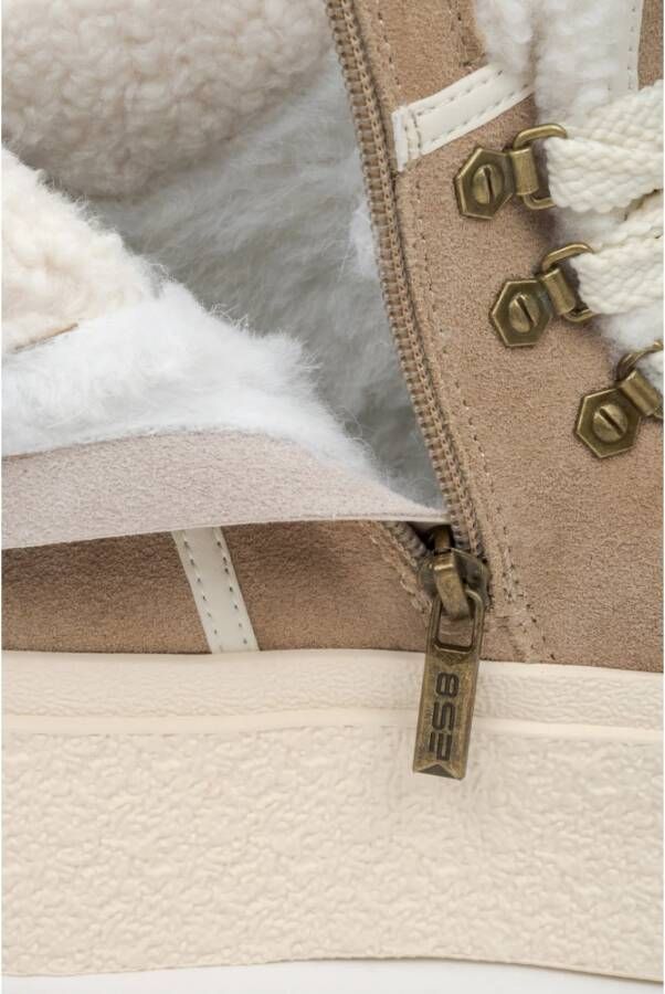 Estro Beige Winter Enkellaarzen voor Dames gemaakt van Echt Velours ES8 Er00115189 Beige Dames