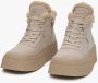 Estro Beige Wolgevoerde High-Top Sneakers met Velours voor Winter ES8 Er00115864 Beige Dames - Thumbnail 3