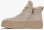 Estro Beige Wolgevoerde High-Top Sneakers met Velours voor Winter ES8 Er00115864 Beige Dames - Thumbnail 4