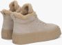 Estro Beige Wolgevoerde High-Top Sneakers met Velours voor Winter ES8 Er00115864 Beige Dames - Thumbnail 5