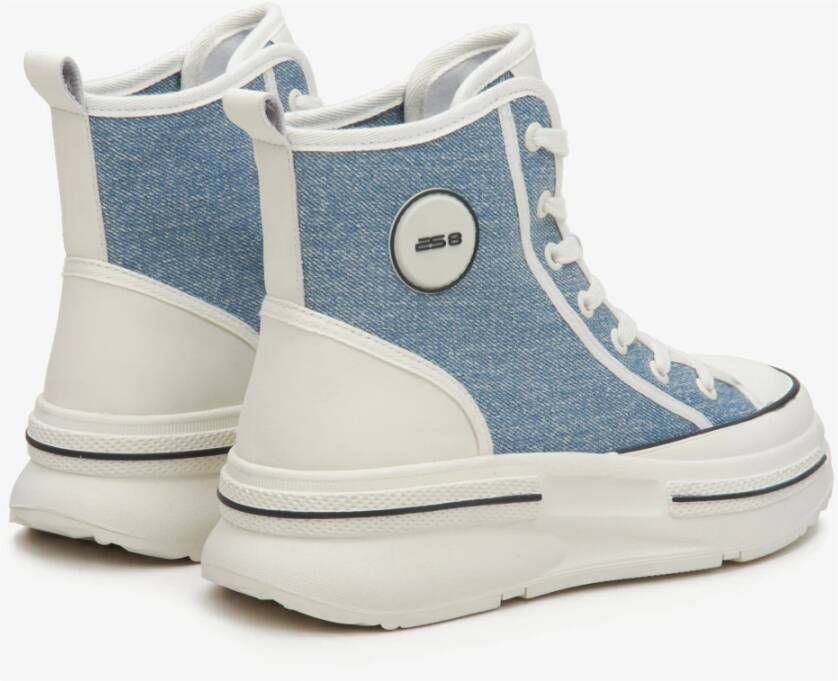 Estro Dames Blauwe High-Top Sneakers gemaakt van Zacht Textiel ES 8 Er00114602 Blue Dames