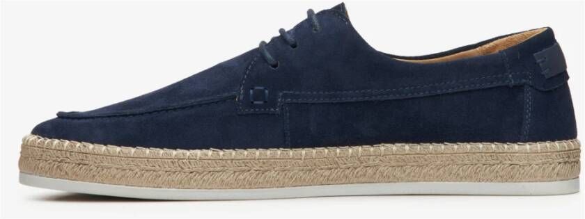 Estro Heren Navy Blauwe Veterschoenen gemaakt van Echt Velours Er00115092 Blue Heren