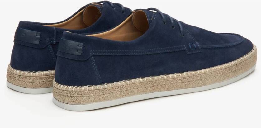 Estro Heren Navy Blauwe Veterschoenen gemaakt van Echt Velours Er00115092 Blue Heren