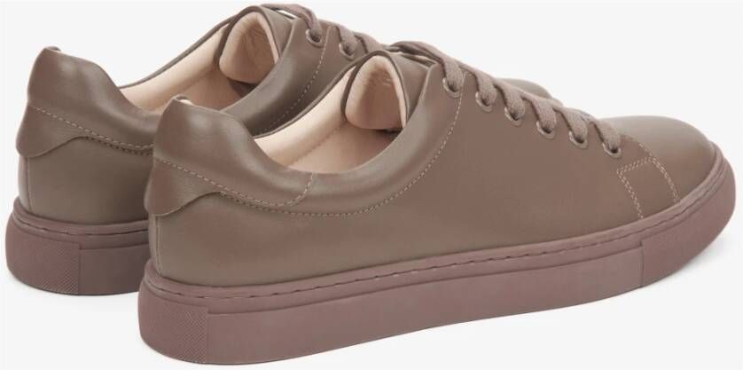 Estro Bruine Leren Lage Sneakers voor Vrouwen Brown Dames