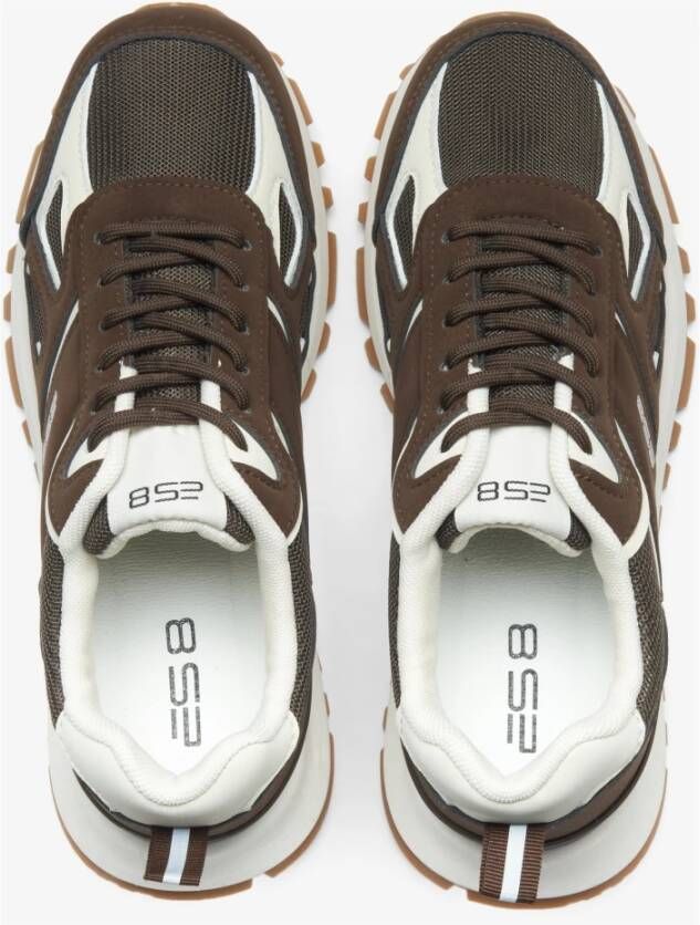 Estro Bruine Sneakers voor vrouwen gemaakt van textiel en eco-leer ES8 Er00115857 Brown Dames