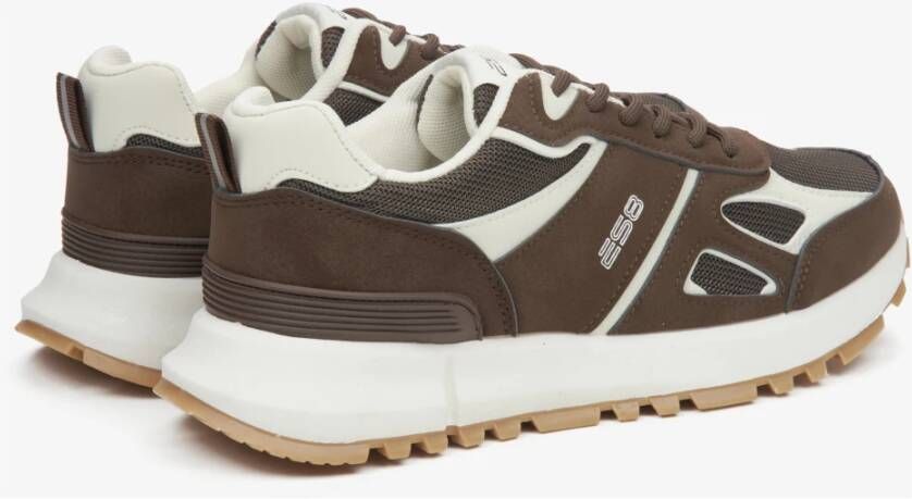 Estro Bruine Sneakers voor vrouwen gemaakt van textiel en eco-leer ES8 Er00115857 Brown Dames