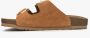 Estro Dames Bruine Velours Slide Sandalen met Dikke Banden Er00115132 Brown Dames - Thumbnail 3