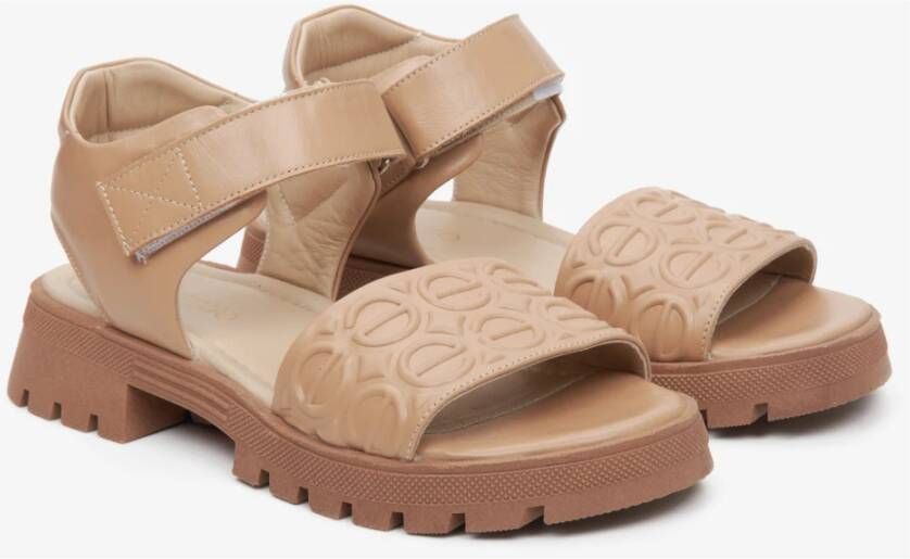 Estro Chunky Platform Lichtbruine Dames Sandalen Brown Dames